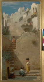 Williams, Virgil. Cityscape with Children. BANC PIC 19xx.500:028--FR. Courtesy of The Bancroft Library, University of California, Berkeley Online